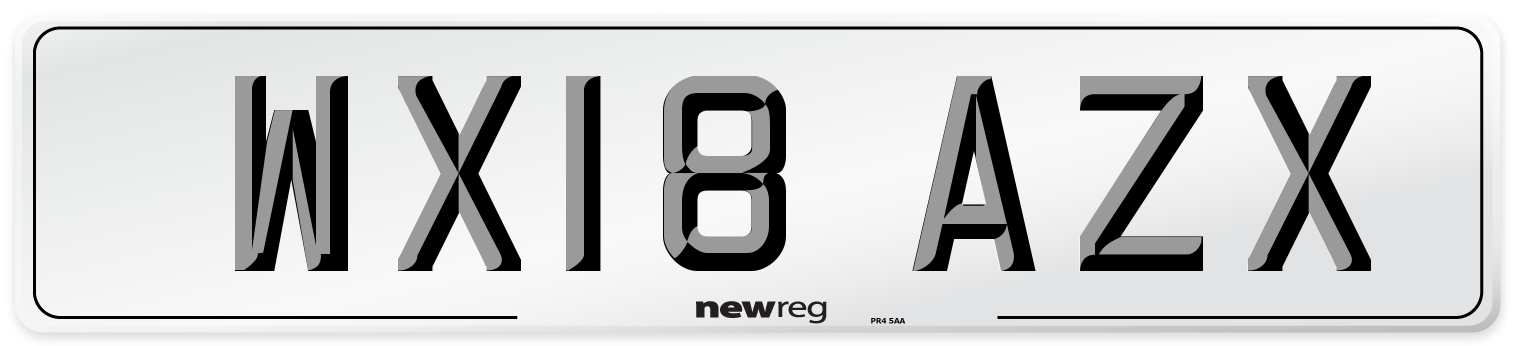 WX18 AZX Number Plate from New Reg